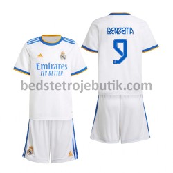 Real Madrid Karim Benzema 9 Børn Hjemmebane Fodboldtrøje 2021-2022 Kortærmet