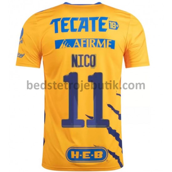 Tigres UANL Nico Lopez 11 Hjemmebane Fodboldtrøje 2021-2022 Kortærmet
