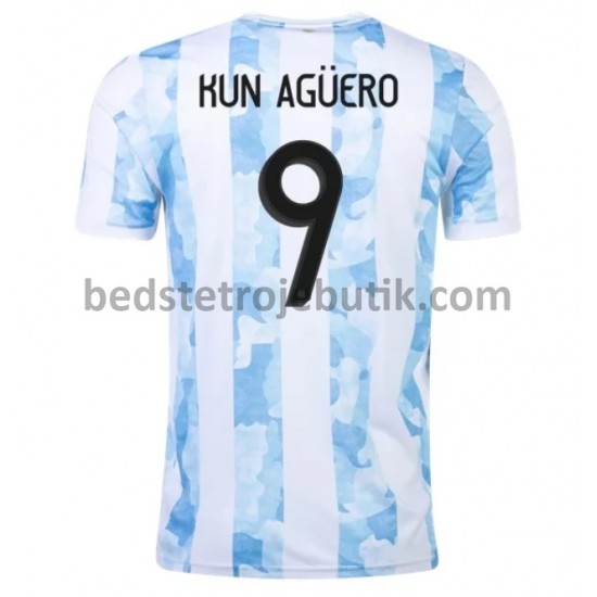 Argentina Kun Aguero 9 Hjemmebane Fodboldtrøje 2021 Kortærmet