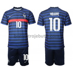 Frankrig Kylian Mbappé 10 Børn Hjemmebane Fodboldtrøje Euro 2020 Kortærmet