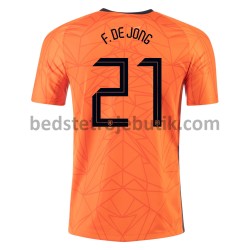 Holland Frenkie de Jong 21 Hjemmebane Fodboldtrøje Euro 2020 Kortærmet
