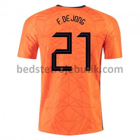 Holland Frenkie de Jong 21 Hjemmebane Fodboldtrøje Euro 2020 Kortærmet