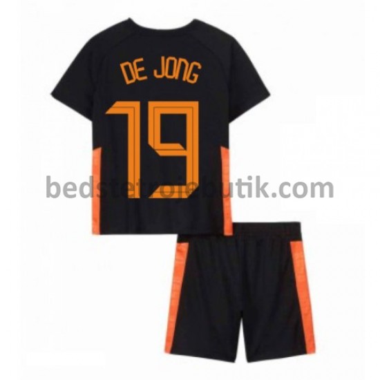 Holland Luuk de Jong 19 Børn Udebane Fodboldtrøje Euro 2020 Kortærmet