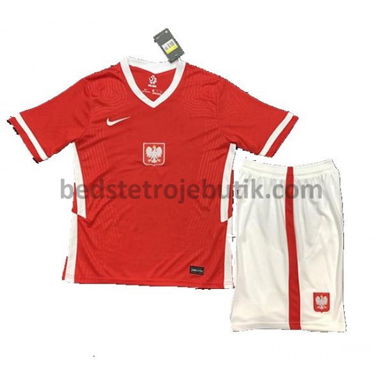 Polen Børn Udebane Fodboldtrøje Euro 2020 Kortærmet
