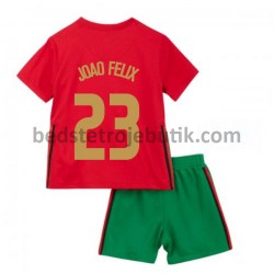 Portugal JOAO FELIX 23 Børn Hjemmebane Fodboldtrøje Euro 2020 Kortærmet