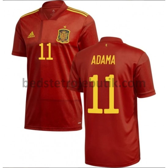 Spanien Adama 11 Hjemmebane Fodboldtrøje Euro 2020 Kortærmet
