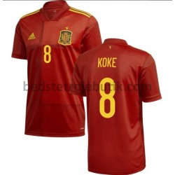 Spanien Koke 8 Hjemmebane Fodboldtrøje Euro 2020 Kortærmet
