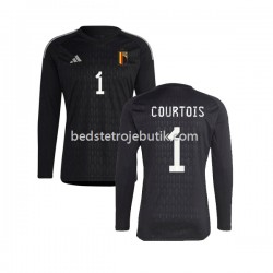 Belgien Courtois 1 Målmand Mænd Udebane Fodboldtrøje 2022 Langærmet