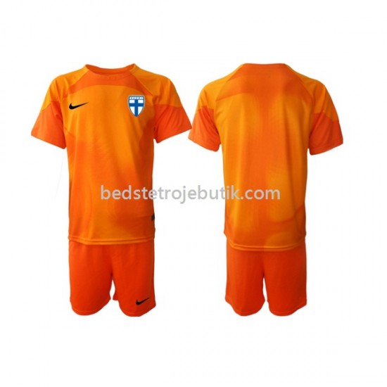 Finland Målmand Børn Hjemmebane Fodboldtrøje 2022-2023 Kortærmet