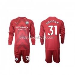 Manchester City Ederson M 31 Målmand Børn Hjemmebane Fodboldtrøje 2022-2023 Langærmet