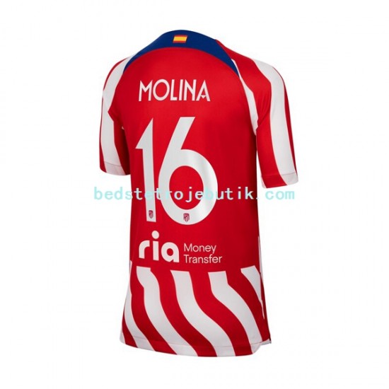Atlético Madrid Nahuel Molina 16 Mænd Hjemmebane Fodboldtrøje 2022-2023 Kortærmet