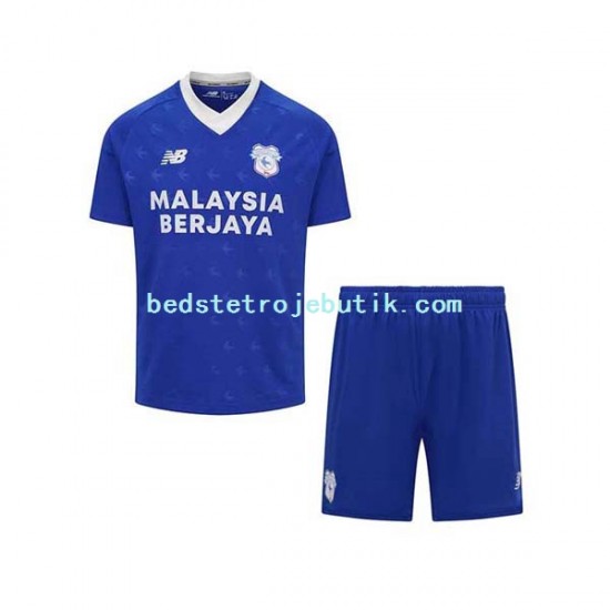 Cardiff City Børn Hjemmebane Fodboldtrøje 2022-2023 Kortærmet