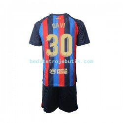 FC Barcelona Gavi 30 Børn Hjemmebane Fodboldtrøje 2022-2023 Kortærmet