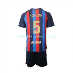 FC Barcelona Sergio Busquets 5 Børn Hjemmebane Fodboldtrøje 2022-2023 Kortærmet