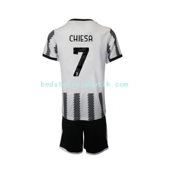 Juventus Chiesa 7 Børn Hjemmebane Fodboldtrøje 2022-2023 Kortærmet