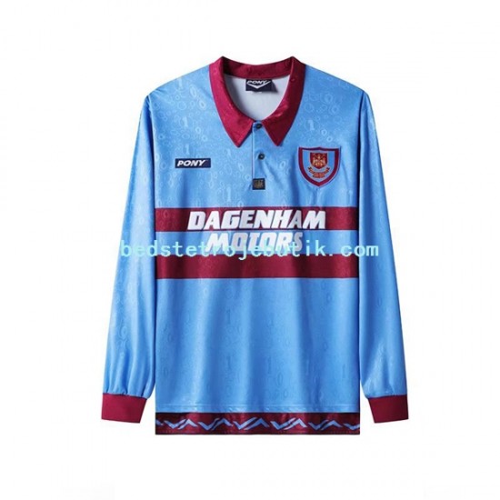 West Ham United Retro Mænd Hjemmebane Fodboldtrøje 1995-1996 Langærmet