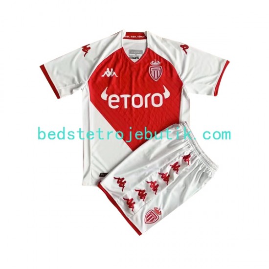 AS Monaco Børn Hjemmebane Fodboldtrøje 2022-2023 Kortærmet