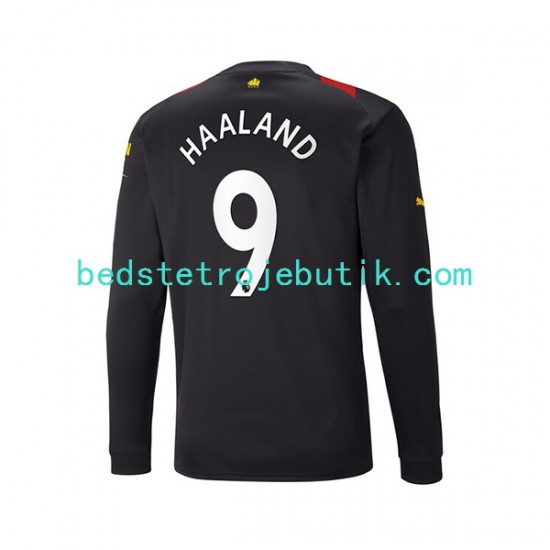 Manchester City Haaland 9 Mænd Udebane Fodboldtrøje 2022-2023 Langærmet