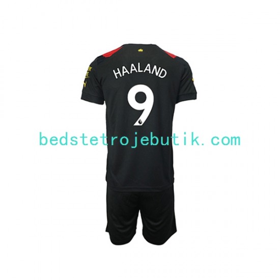 Manchester City Haaland 9 Mænd Børn Udebane Fodboldtrøje 2022-2023 Kortærmet