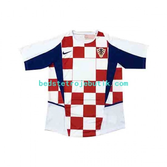 Kroatien Mænd Hjemmebane Fodboldtrøje 2002 Kortærmet