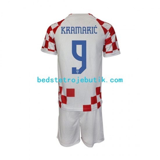 Kroatien Kramaric 9 Børn Hjemmebane Fodboldtrøje World Cup 2022 Kortærmet