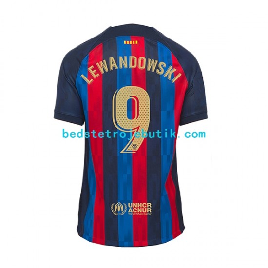 FC Barcelona Lewandowski 9 Mænd Hjemmebane Fodboldtrøje 2022-2023 Kortærmet