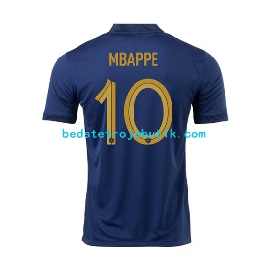 Frankrig Mbappé 10 Mænd Hjemmebane Fodboldtrøje World Cup 2022 Kortærmet