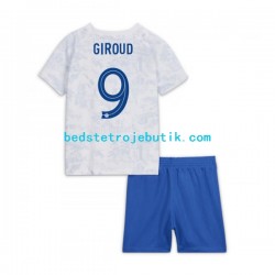 Frankrig Olivier Giroud 9 Børn Udebane Fodboldtrøje World Cup 2022 Kortærmet