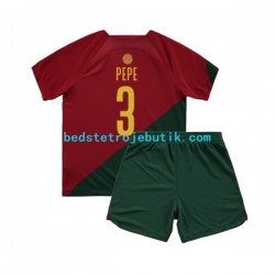 Portugal PEPE 3 Børn Hjemmebane Fodboldtrøje World Cup 2022 Kortærmet
