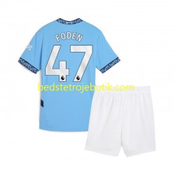 Manchester City Phil Foden 47 Børn Hjemmebane Fodboldtrøje 2024-2025 Kortærmet