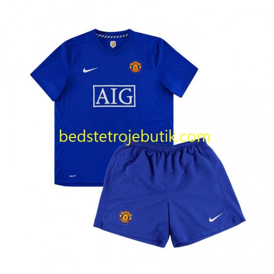 Manchester United Retro Børn Udebane Fodboldtrøje 2008 Kortærmet