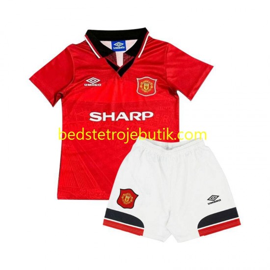 Manchester United 1994 Retro Børn Hjemmebane Fodboldtrøje Kortærmet
